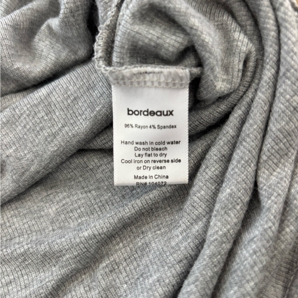 Anthropologie xs/s Bordeaux Gray V-Neck oversized bat sleeve boxy top - Picture 7 of 9